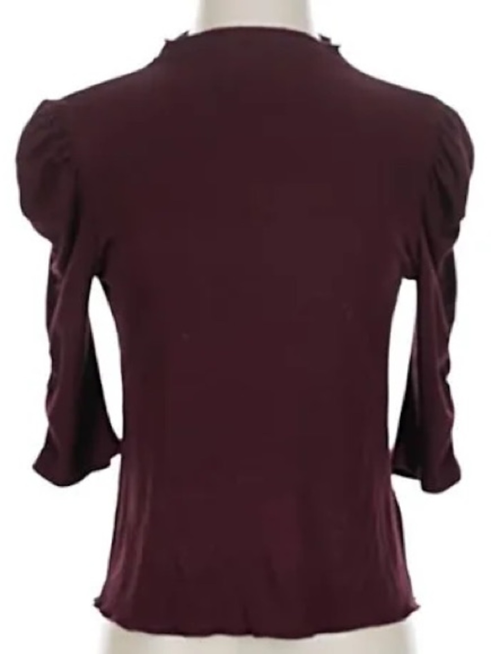Philosophy Ruched Sleeve Top - Burgundy